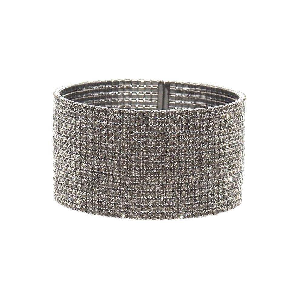 1.25" Flexible Pave Crystal Cuff-Theia Jewelry-Swag Designer Jewelry