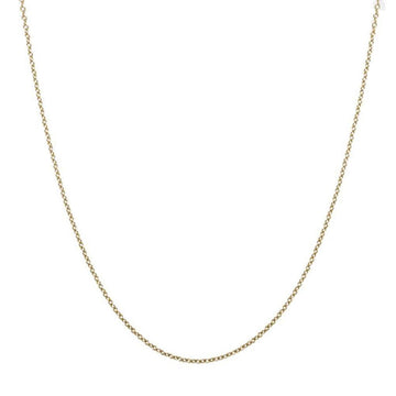 Delicate 14k yellow gold chain, 1.3mm width, shown on a white background.
