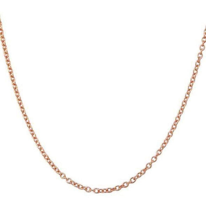 Delicate 14k rose gold chain necklace, 1.5mm width.
