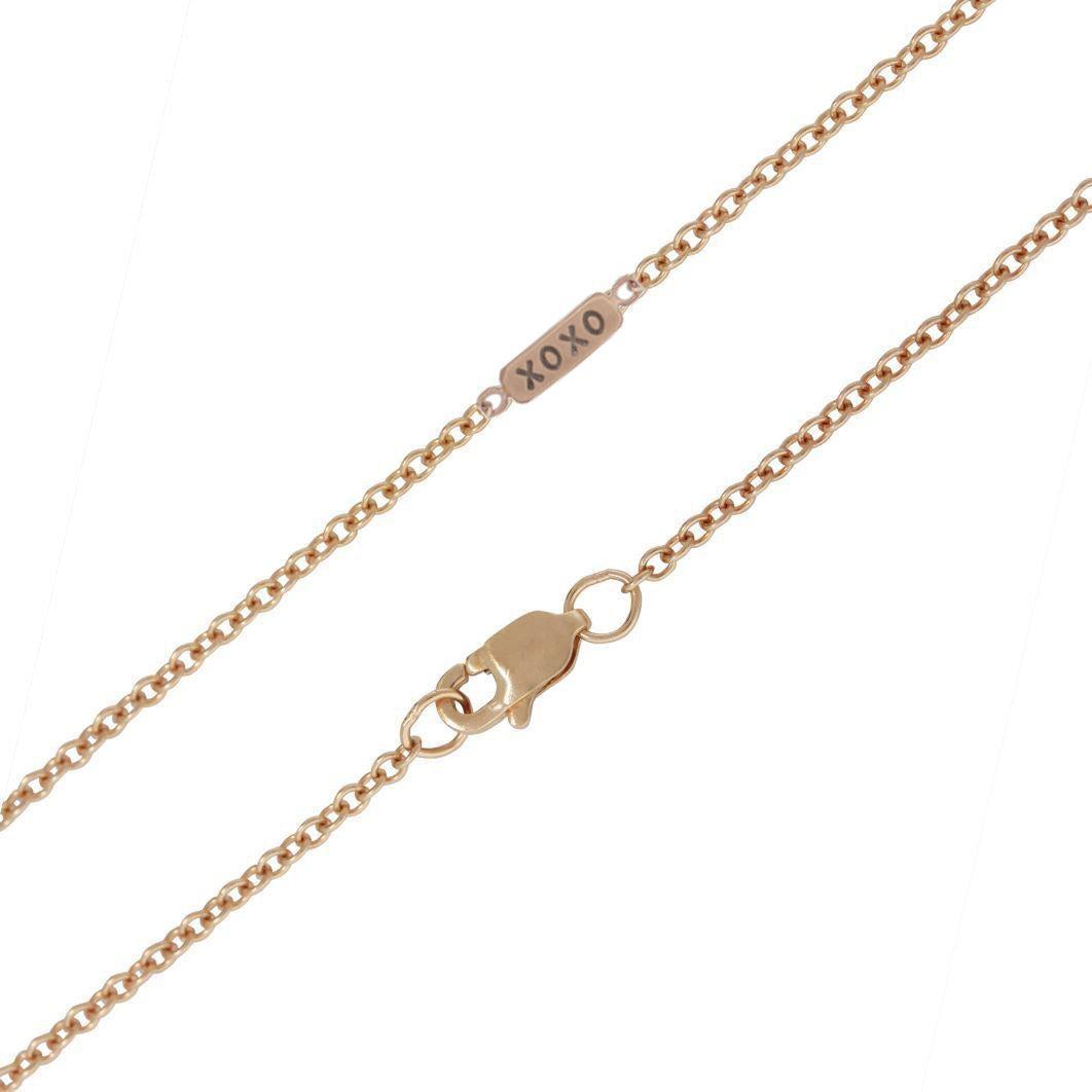14k rose gold XOXO bar chain necklace, 1.5mm
