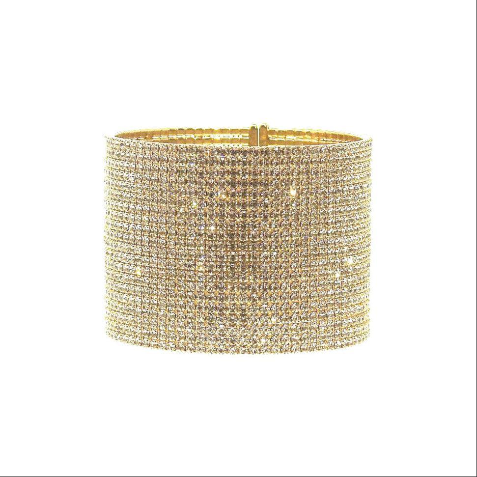 1.75" Flexible Crystal Pave Cuff-Theia Jewelry-Swag Designer Jewelry