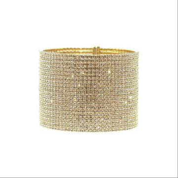 1.75" Flexible Crystal Pave Cuff-Theia Jewelry-Swag Designer Jewelry