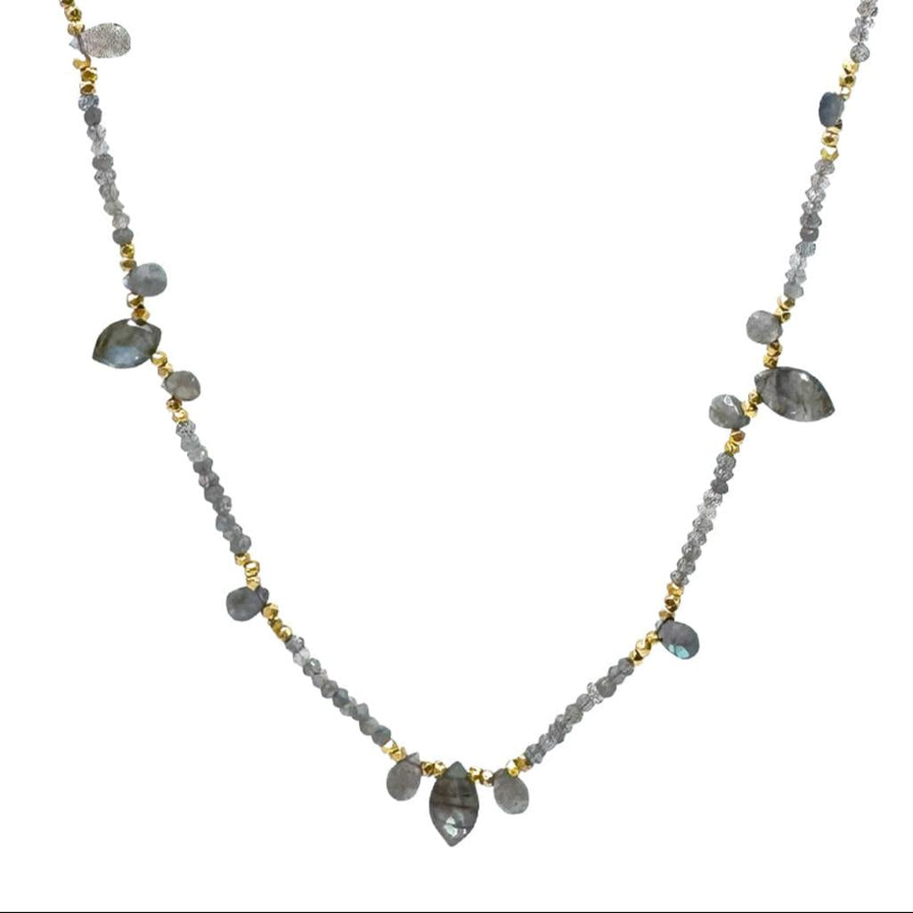 Labradorite Necklace with Marquis Accents-Robindira Unsworth-Swag Designer Jewelry