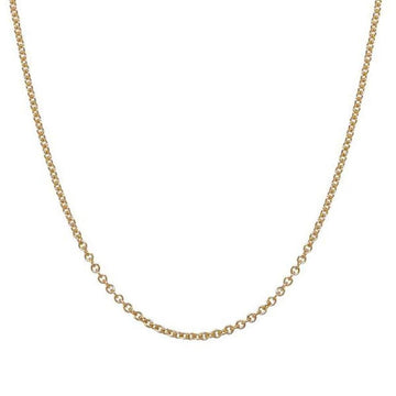 Delicate 14k yellow gold chain necklace, 2mm width.

