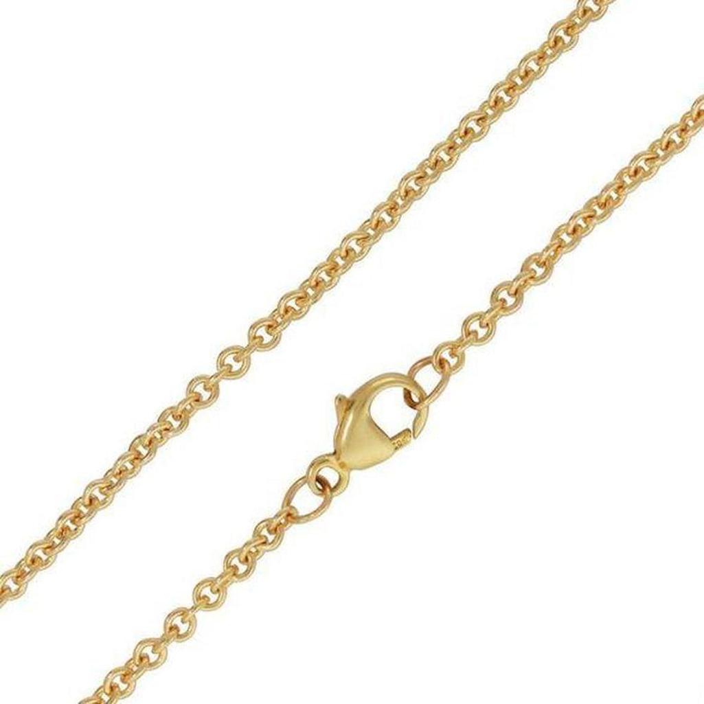 2mm 14k yellow gold chain necklace with lobster clasp
