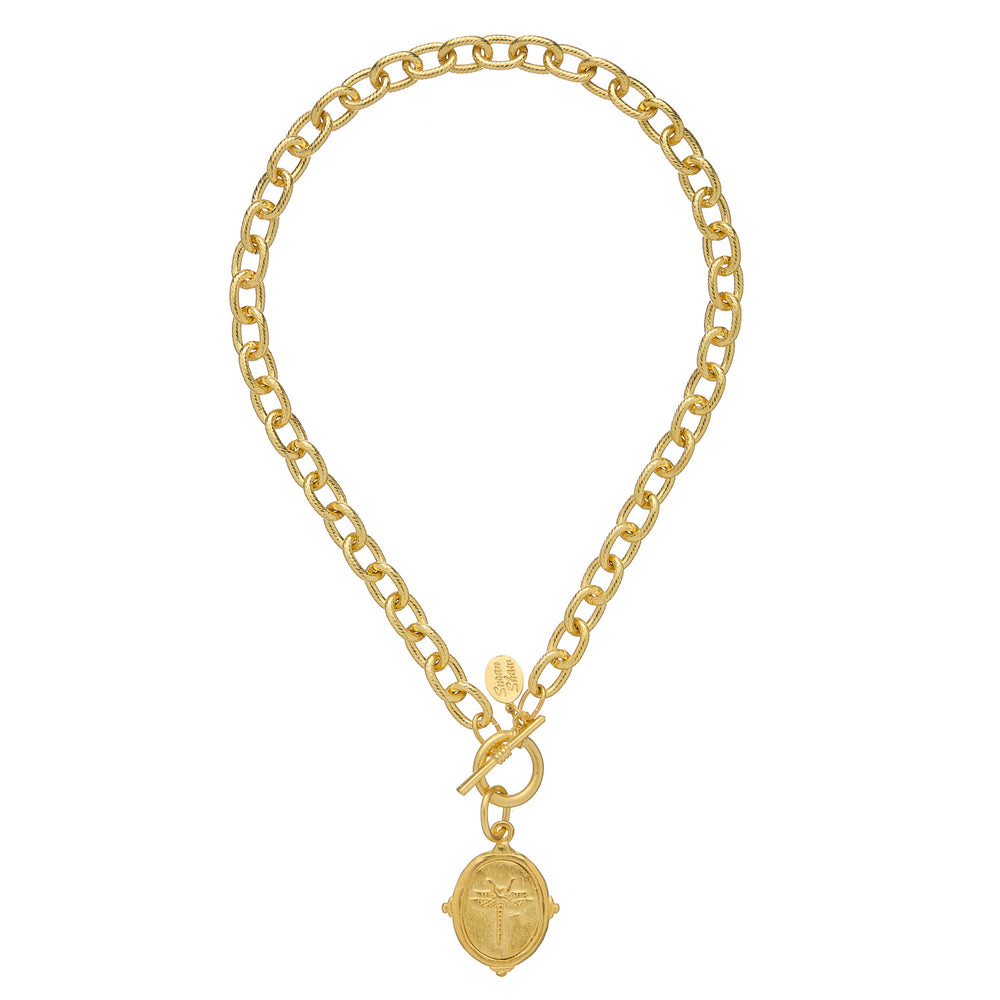 Handcast Gold Dragonfly Necklace
