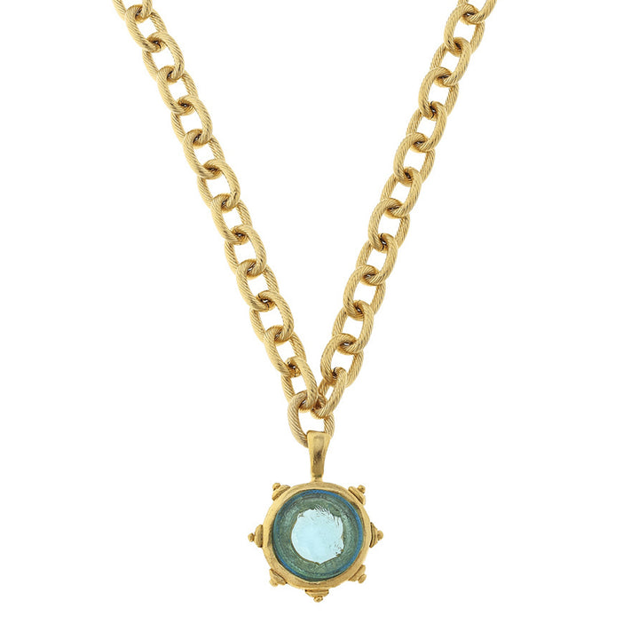 Venetian Glass Coin Intaglio Necklace