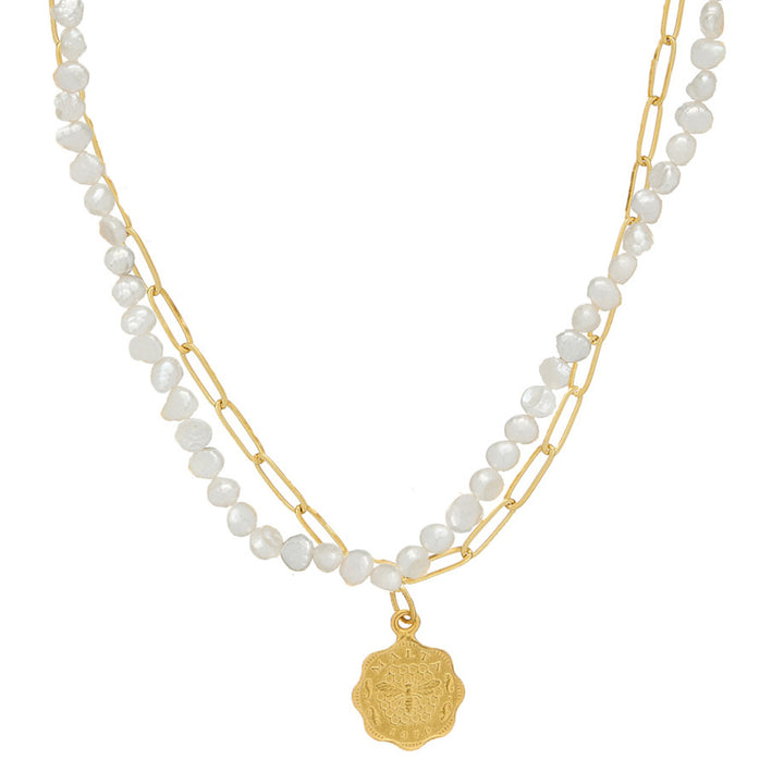 Dainty Double Strand Coin Necklace