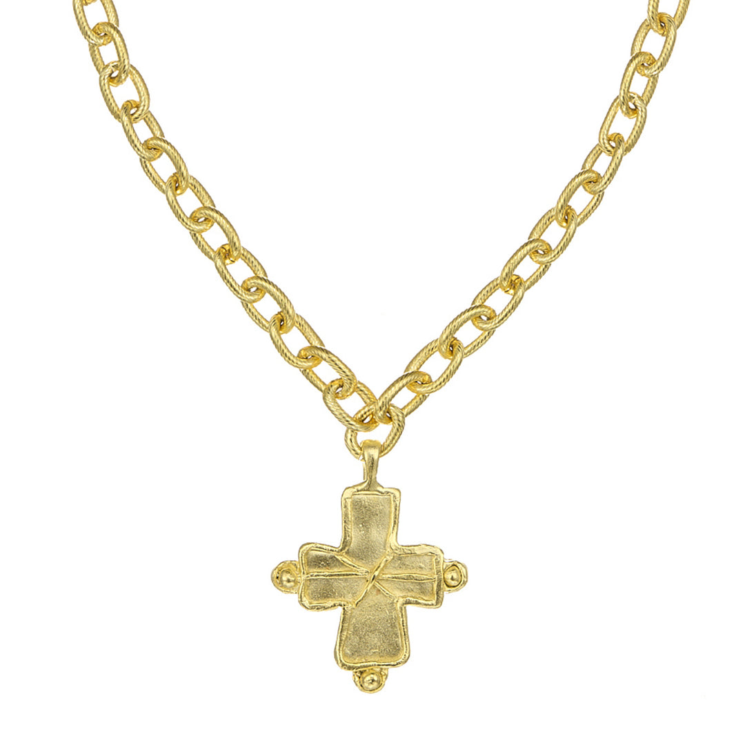 Gold Cross on Link Chain