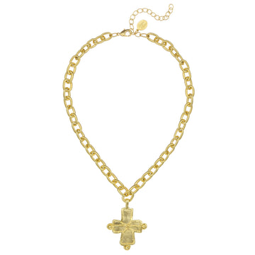 Gold Cross on Link Chain