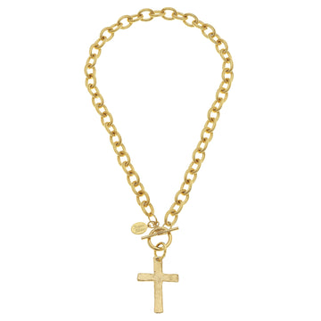 Handcast Gold Classic Cross Toggle
