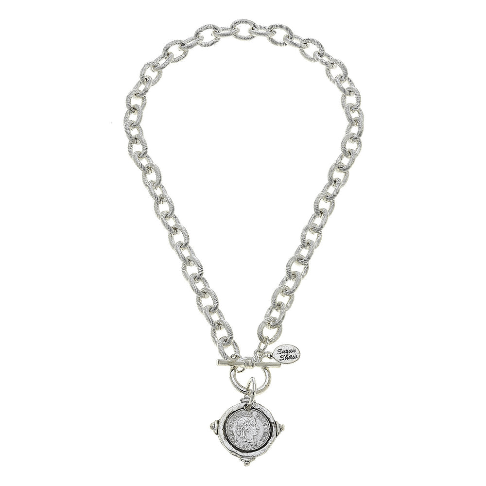 Silver Coin Pendant Necklace
