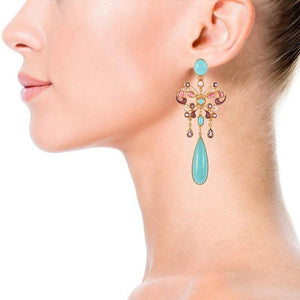 Amazonite Butterfly Drop Earrings-Percossi Papi-Swag Designer Jewelry
