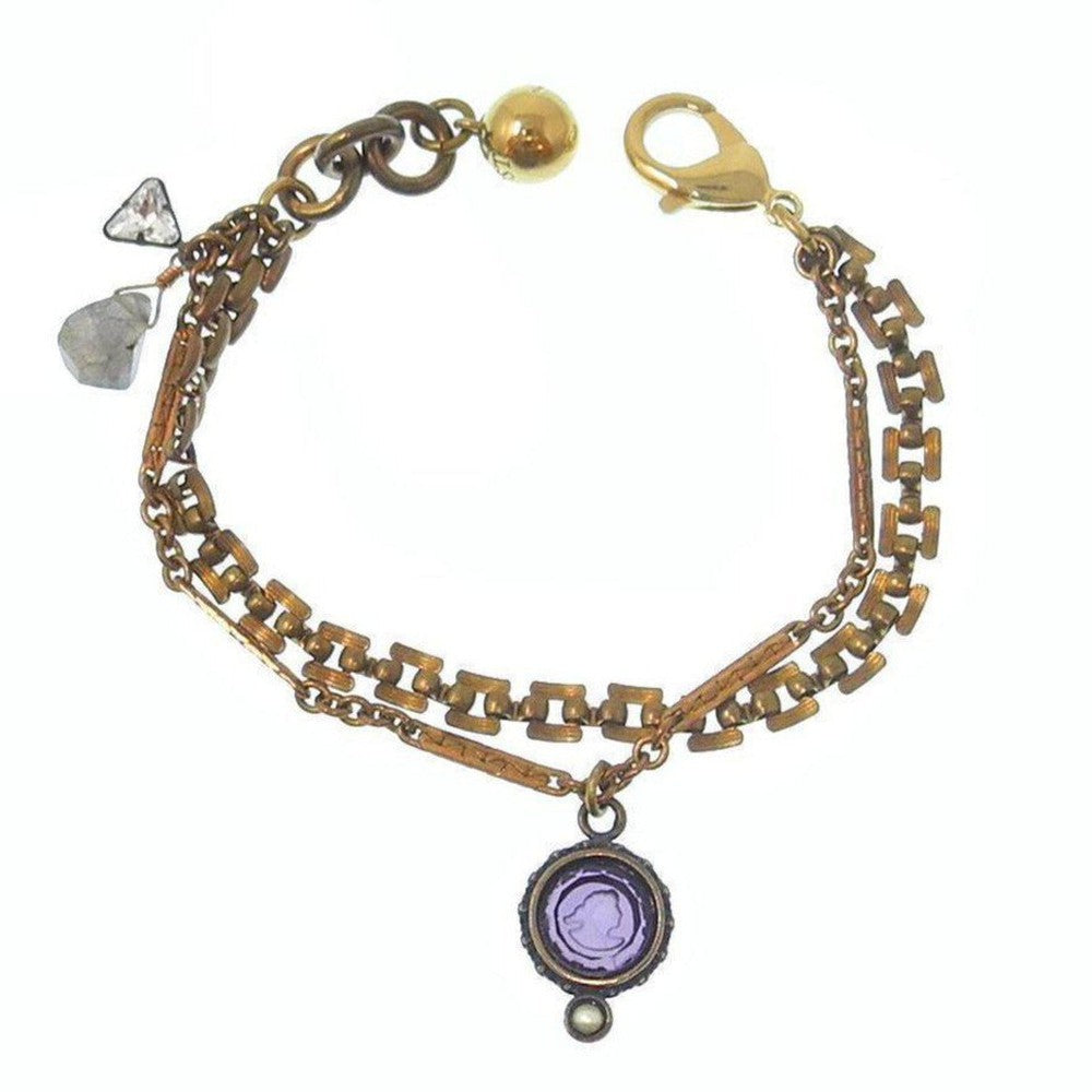 Amethyst German glass intaglio bracelet-Extasia-Swag Designer Jewelry