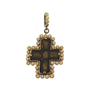 Ancient Cross with Beaded Diamond Bezel-Cynthia Ann Jewels-Swag Designer Jewelry