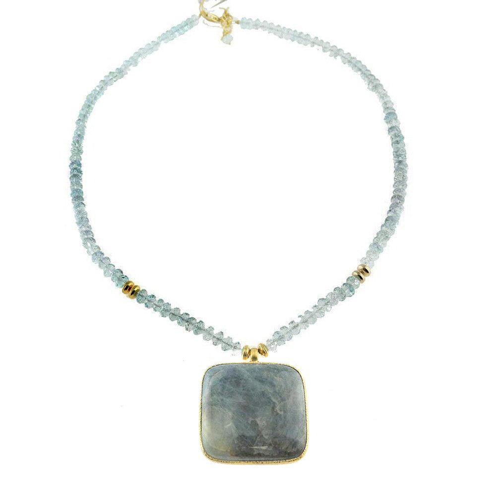 Aquamarine Necklace-Vasant-Swag Designer Jewelry
