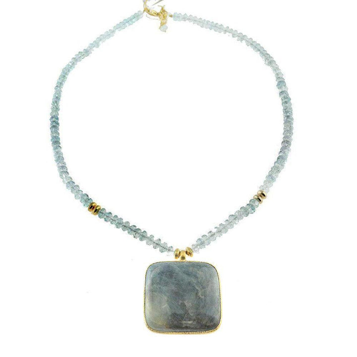 Aquamarine Necklace-Vasant-Swag Designer Jewelry