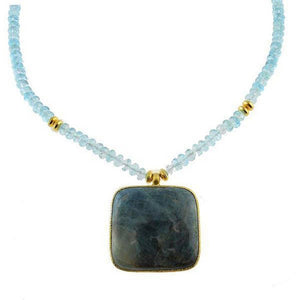 Aquamarine Necklace-Vasant-Swag Designer Jewelry