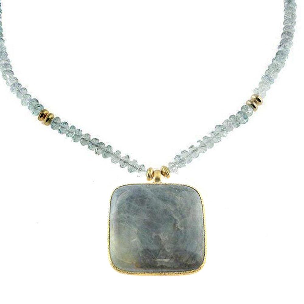 Aquamarine Necklace-Vasant-Swag Designer Jewelry