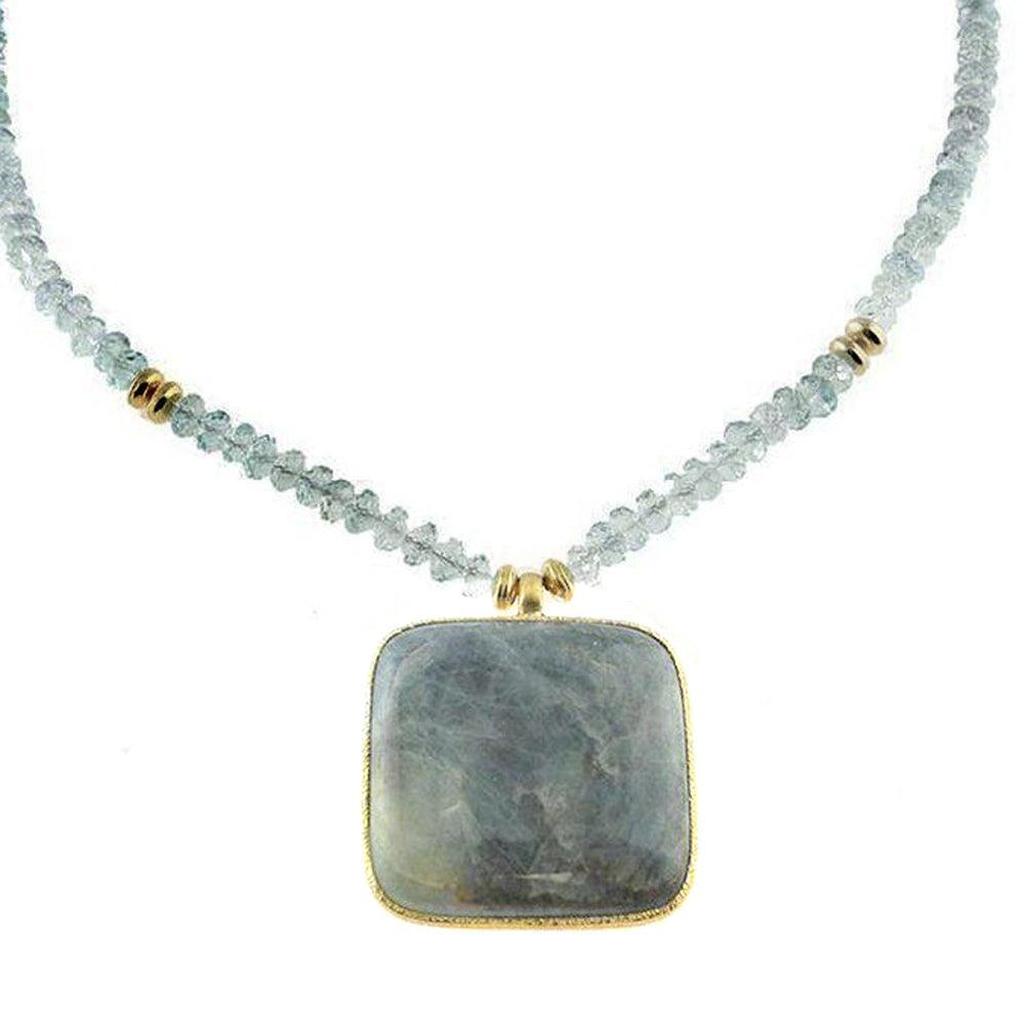 Aquamarine Necklace-Vasant-Swag Designer Jewelry