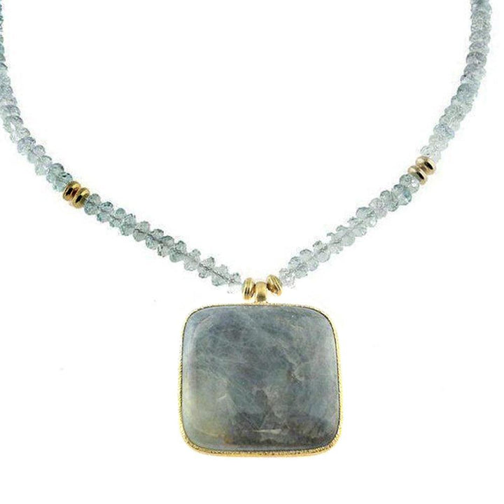 Aquamarine Necklace-Vasant-Swag Designer Jewelry