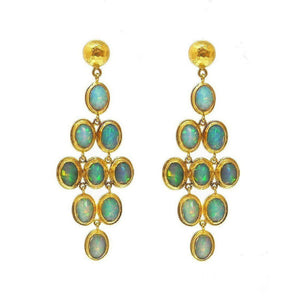 Ara 24k Gold Opal Statement Earrings-Ara Collection-Swag Designer Jewelry