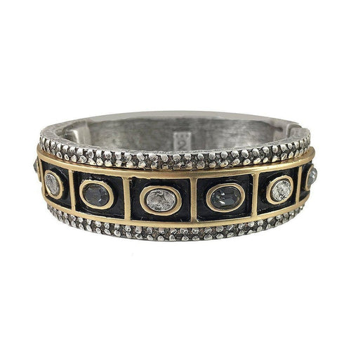 Ashta Thick Oval Hinged Bangle Bracelet-Tat2 Designs-Swag Designer Jewelry