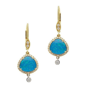 Australian Black Opal Earrings-Meira T-Swag Designer Jewelry