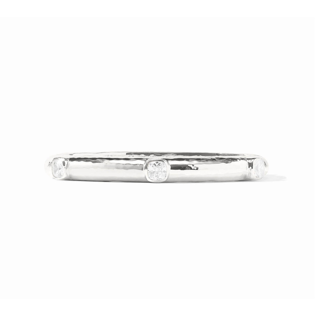 Catalina Hinge Bangle Silver CZ