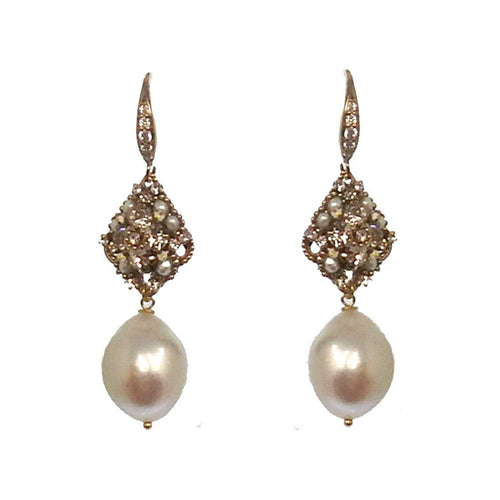 Baroque Pearl Drop Earrings-Swag Designer Jewelry-Swag Designer Jewelry