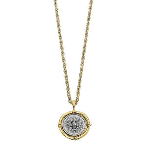 Bee Coin Pendant Necklace-Susan Shaw-Swag Designer Jewelry