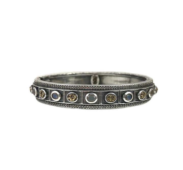 Bela Oval Hinged Bangle Bracelet-Tat2 Designs-Swag Designer Jewelry