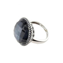 Black Mother of Pearl Doublet Ring-Dove-Swag Designer Jewelry
