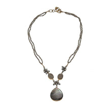 Black Mother of Pearl Teardrop Necklace-Atelier Mon-Swag Designer Jewelry