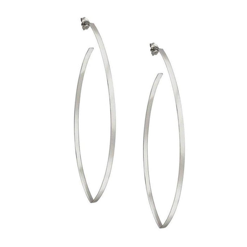 Blake White Gold Oval Hoop Earrings
