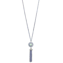 Blue Chalcedony Tassel Necklace-Atelier Mon-Swag Designer Jewelry