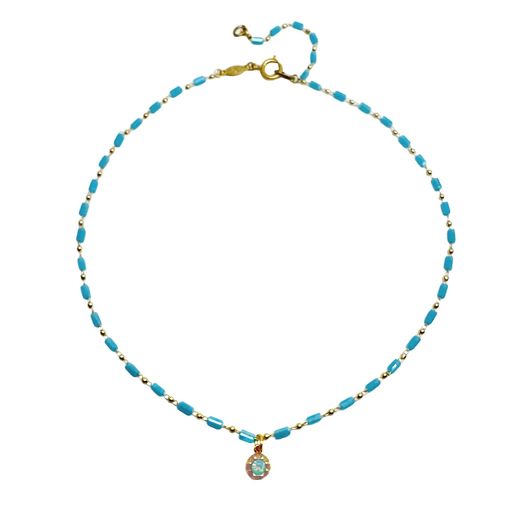 Blue Stationed Bead Necklace-La Vie Parisienne-Swag Designer Jewelry
