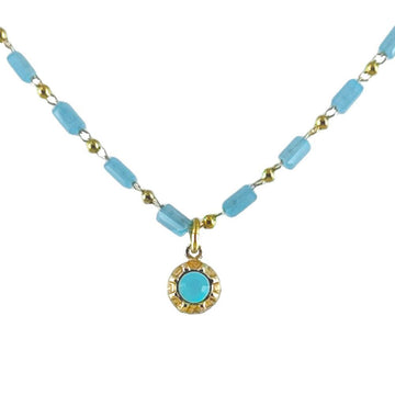 Blue Stationed Bead Necklace-La Vie Parisienne-Swag Designer Jewelry