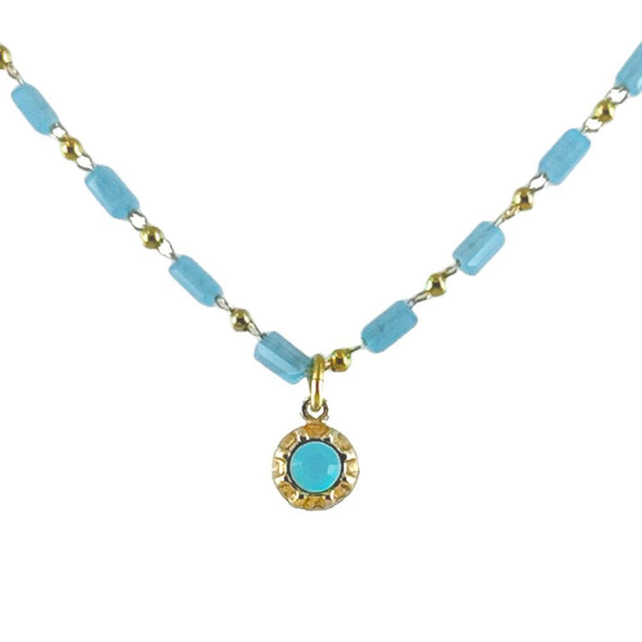 Blue Stationed Bead Necklace-La Vie Parisienne-Swag Designer Jewelry