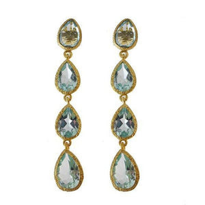 Blue Topaz Earrings-Vasant-Swag Designer Jewelry