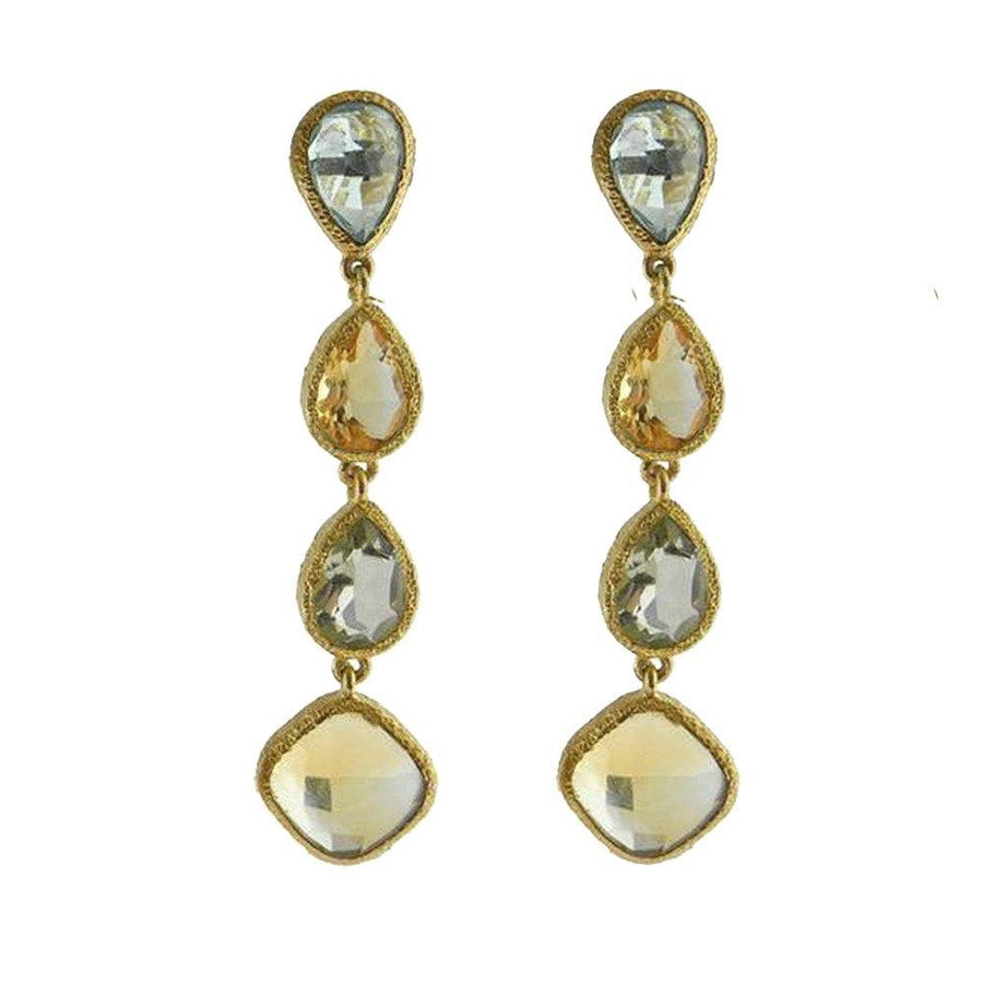 Blue Topaz and Citrine and Amethyst Earrings-Vasant-Swag Designer Jewelry