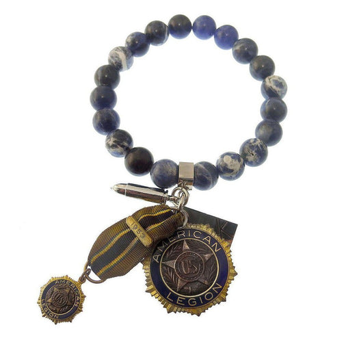 Bracelet with Vintage American Legion Medallions-Jones Katami-Swag Designer Jewelry