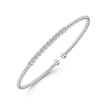 Bujukan 12 Diamond Bar Bracelet: Elegant beaded bangle featuring 12 shimmering diamonds.
