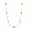 Gold Butterfly Delicate Station Necklace: Elegant gold chain with textured butterfly accents.
