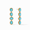 Calypso Statement Earrings: Turquoise and diamond drop earrings in gold.
