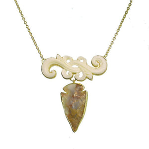 Carved Flur Amber Arrowhead-Heather Benjamin Jewelry-Swag Designer Jewelry