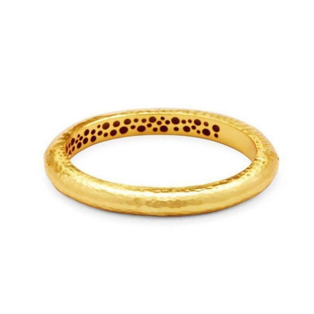Gold Catalina Hinged Hammered Bangle
