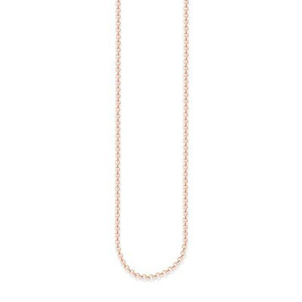 Rose gold chain necklace, delicate and elegant.
