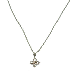 Chain and Cord Crystal Flower Pendant-Bijou Amani-Swag Designer Jewelry