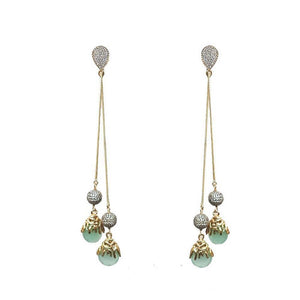 Chalcedony Drop Chandelier Earrings-Atelier Mon-Swag Designer Jewelry